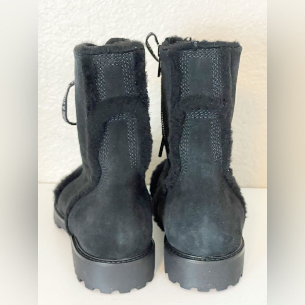 Zadig & Voltaire boots Joe black suede shearling combat boots new with box 40/9 - Picture 11 of 17